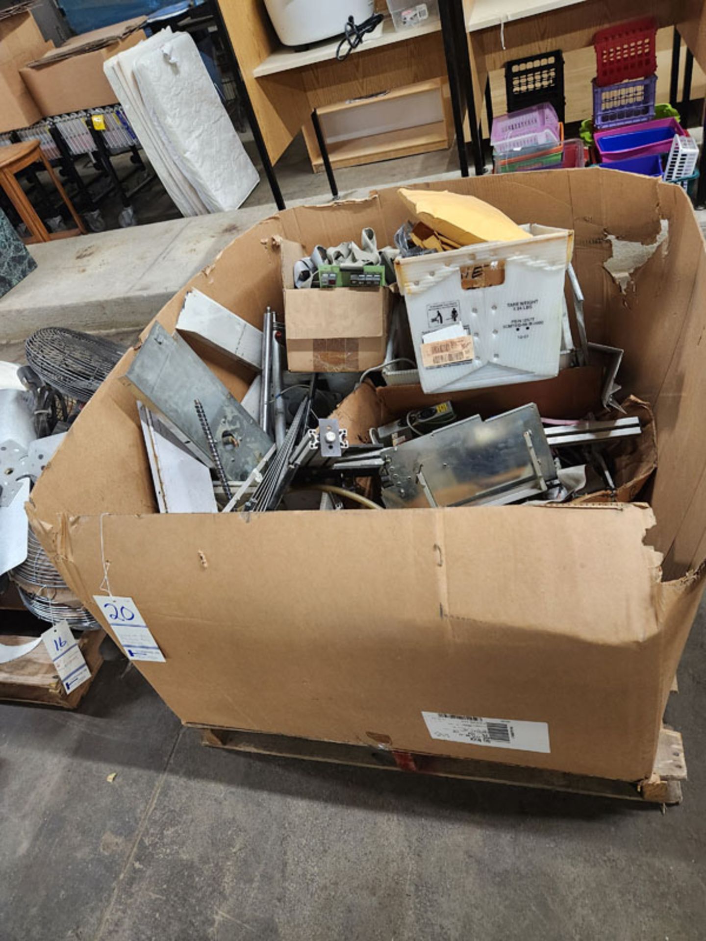 CRATE OF MISCELLANEOUS MACHINE PARTS AND STAINLESS STEEL