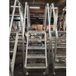 6 STEP BRIDGE LADDER 20" WIDE PLATFORM AND 63" BASE