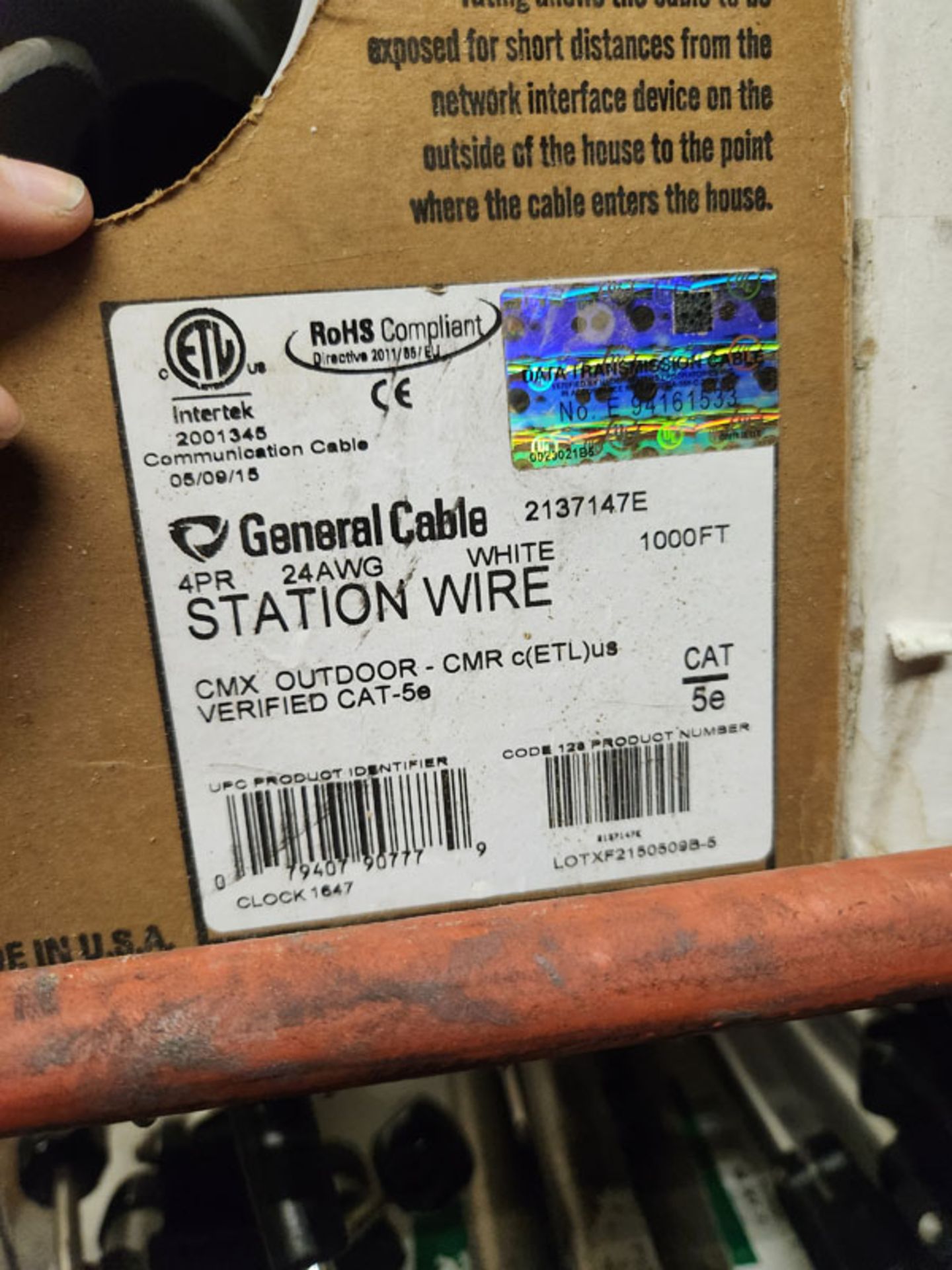 LOT OF 2 BOXES OF ASSORTED CAT 5 AND 6 WIRE - Image 3 of 5