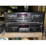 2 SONY STEREO CASSETTE DECKS - TC-WR565 AND TC-WE475