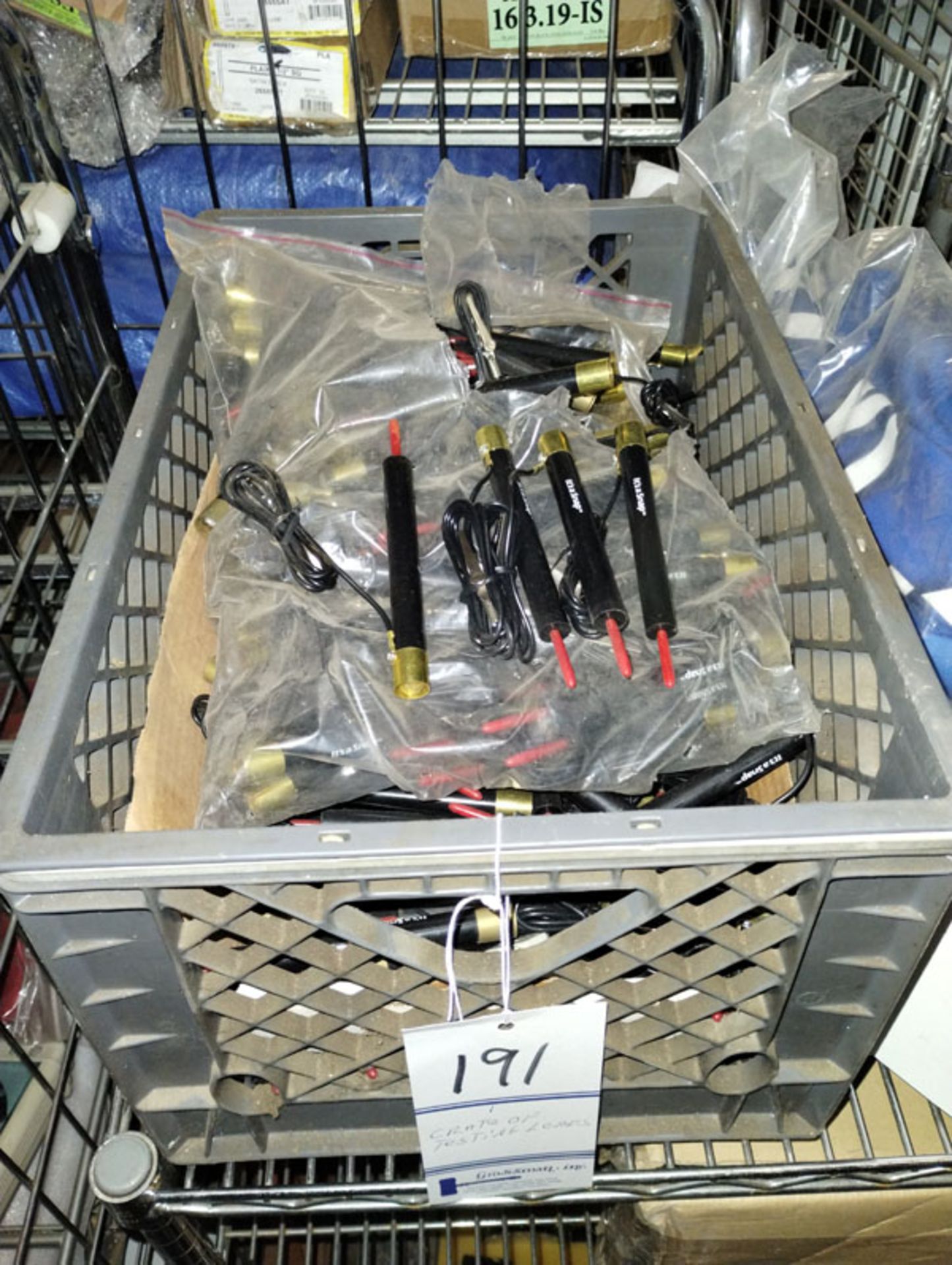 CRATE OF TESTING LEADS