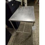 STAINLESS STEEL TABLE ON WHEELS 36" X 24" X 35.5"