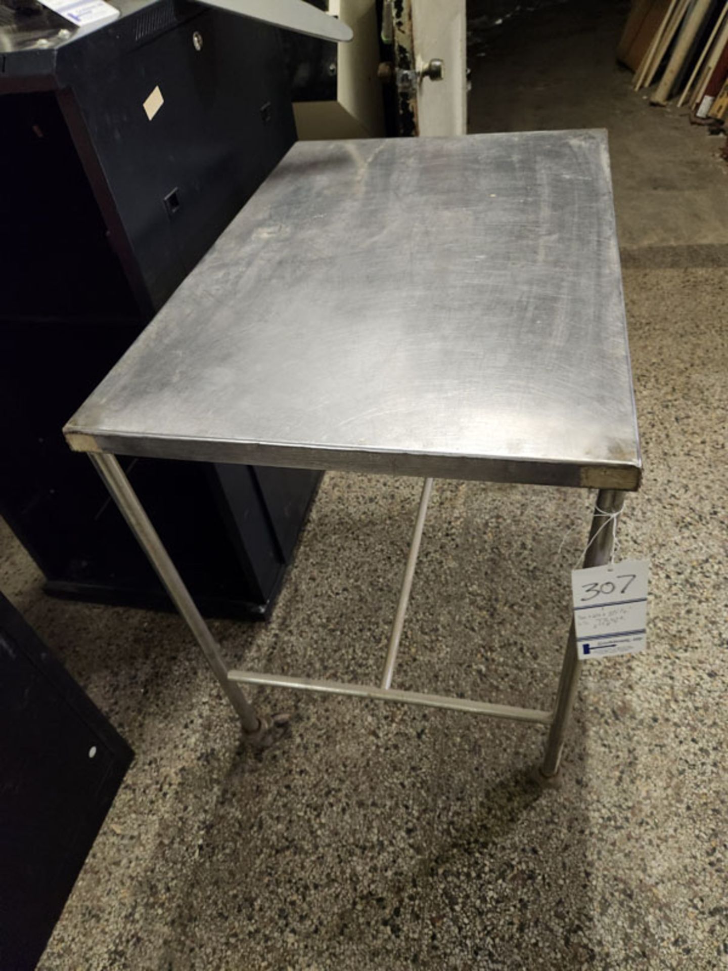 STAINLESS STEEL TABLE ON WHEELS 36" X 24" X 35.5"