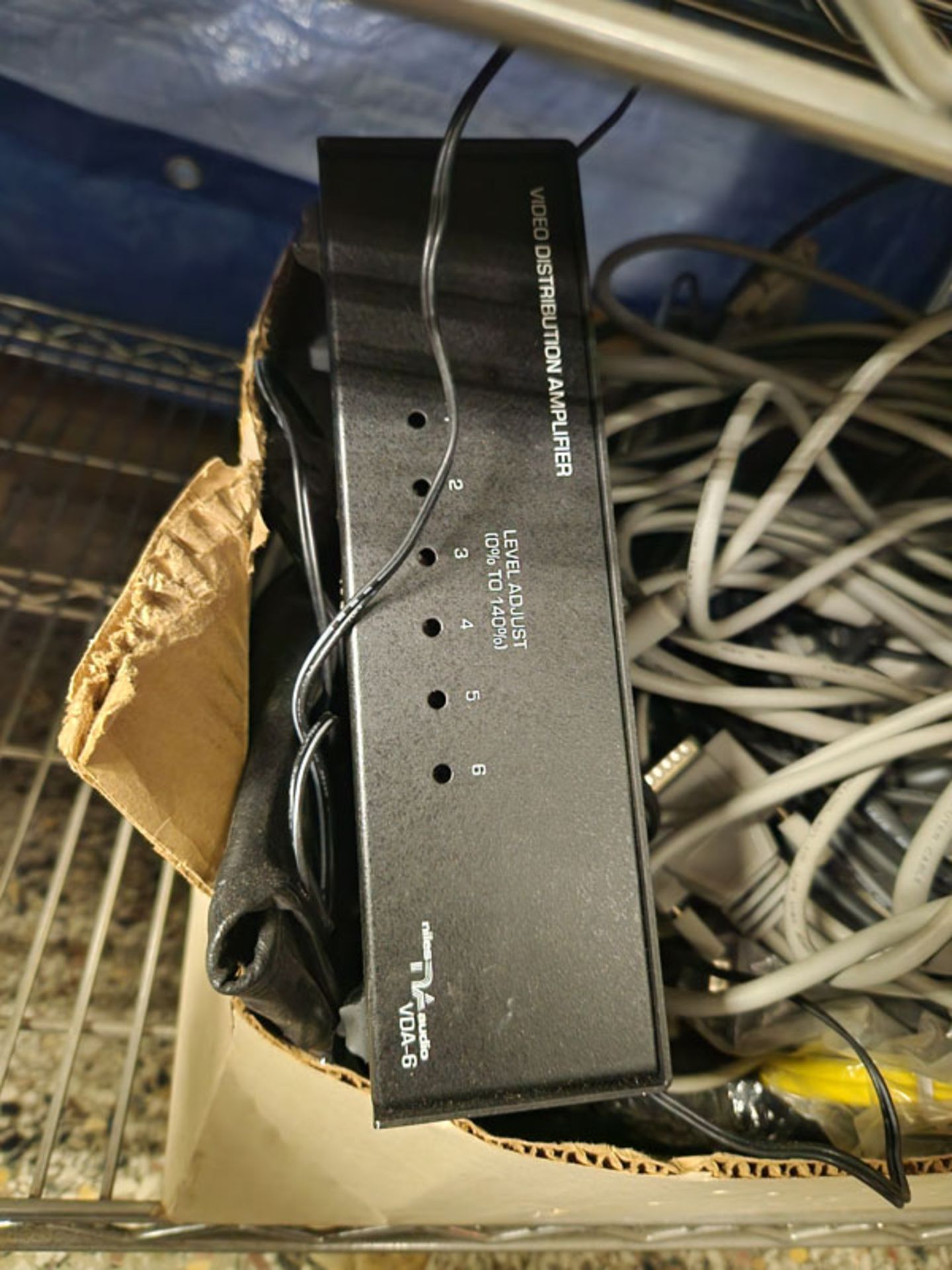 VIDEO DISTRIBUTION AMPLIFIER AND MISCELLANOUS CORDS IN BOX - Image 2 of 3