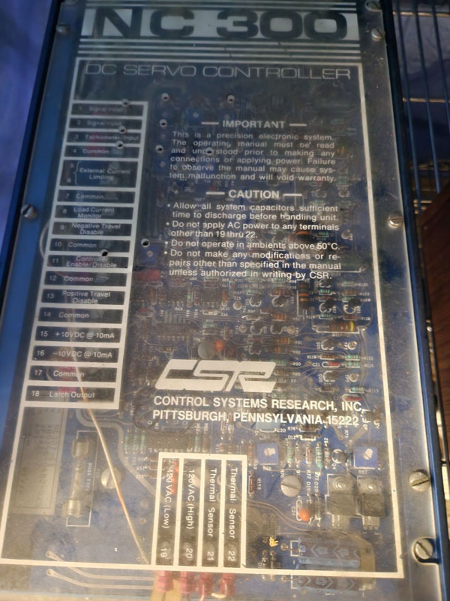 CSR NC 300 DC SERVO CONTROLLER - Image 2 of 2