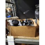 BOX OF ASSORTED CAMERA LENSES AND PARTS