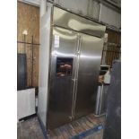 48" GE MONOGRAM Z1SS48DCASS BUILT IN STAINLESS STEEL SIDE BY SIDE REFRIGERATOR.