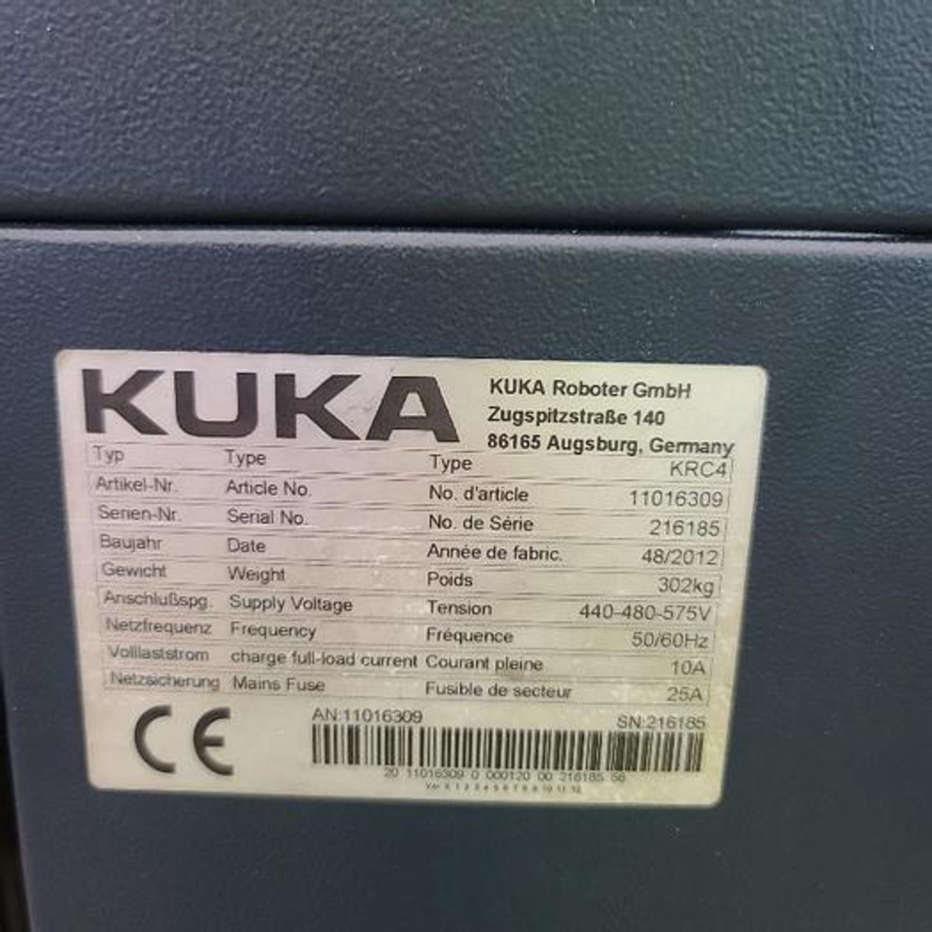 KUKA KR60 JET GANTRY ROBOT SYSTEM WITH KRC4 CONTROLLER, DATE OF MFG. 12/2012, SERIAL NUMBER 739154 - Bild 10 aus 10