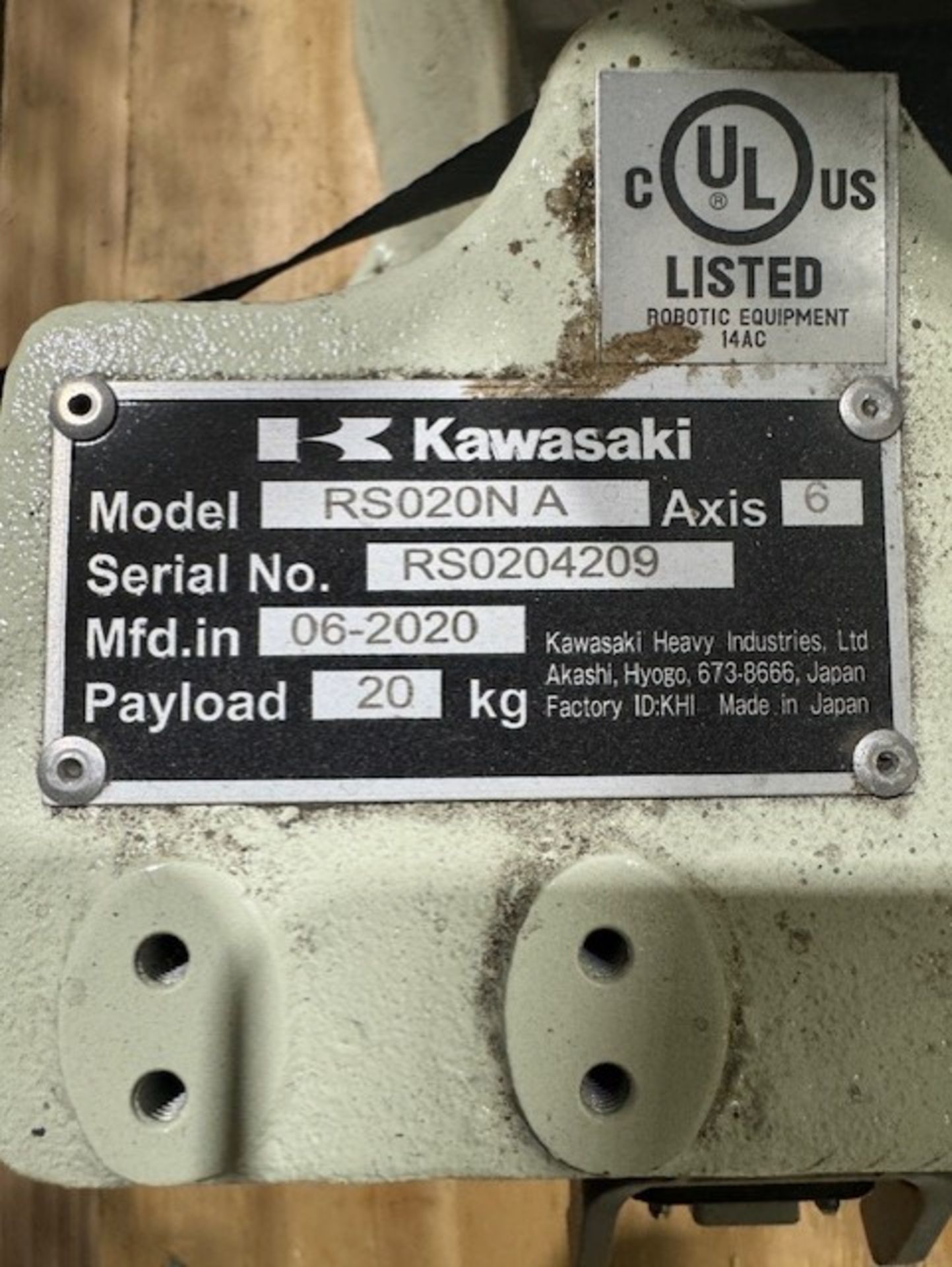 LIGHTLY USED KAWASAKI ROBOT RS020N, SN 4209, 20KG X 1725MM REACH WITH EO1 CONTROLS, CABLES & TEACH - Image 7 of 7