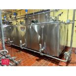 3-Compartment x 650 Gallon S/S Flavor Tank with Dual Hinged Lids, Vertical Agitation and (3) Alfa