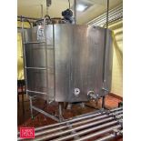 1,500 Gallon Jacketed Dome-Top S/S Processor with S/S Butterfly Valve, Temperature Gauge, Level