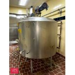 Crepaco 500 Gallon Jacketed Dome-Top S/S Processor, S/N: A.5363 with Vertical Agitation, Valve and