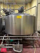 Walker 1,300 Gallon Jacketed Dome-Top, Cone-Bottom S/S Processor, Model: PZ-CB-SP, S/N: SPG-13578–1