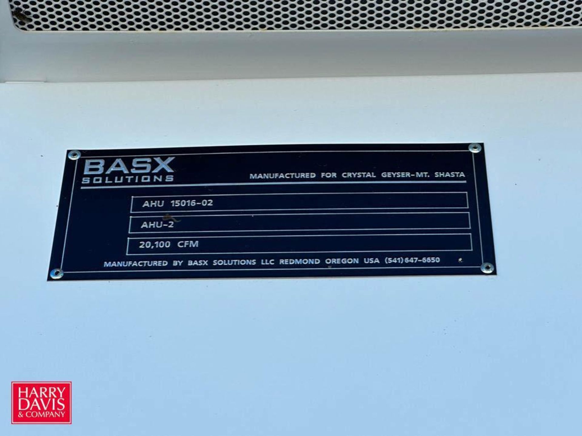 BASX Solutions Air Handler, Model: AHU 15106-02, S/N: AHU-2, 20,100 CFM - Rigging Fee: $15,000 - Image 3 of 3
