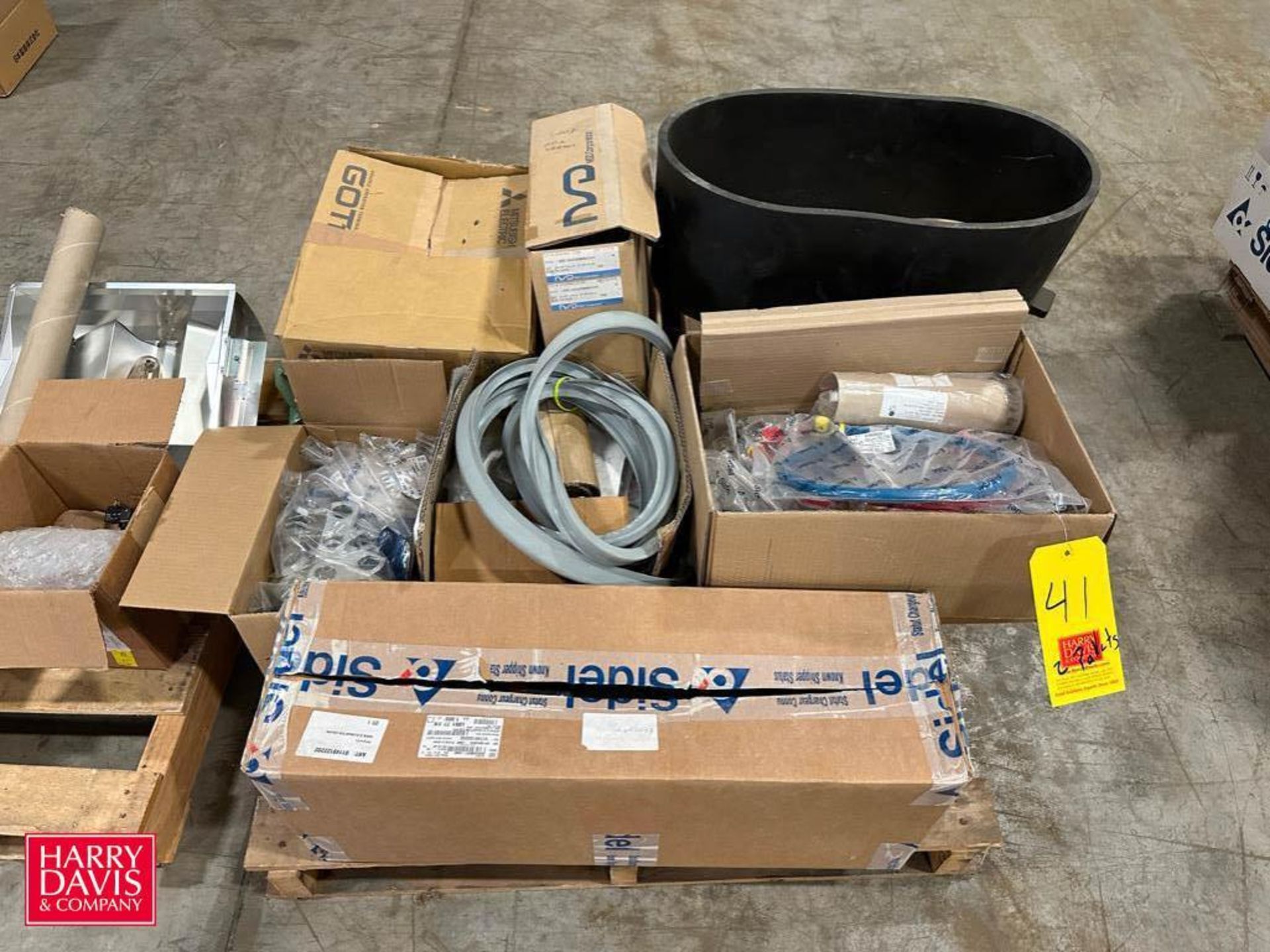 NEW Assorted Sidel Parts, Including: Gaskets, Light Bulbs, Light Housing, Tubing and Cables