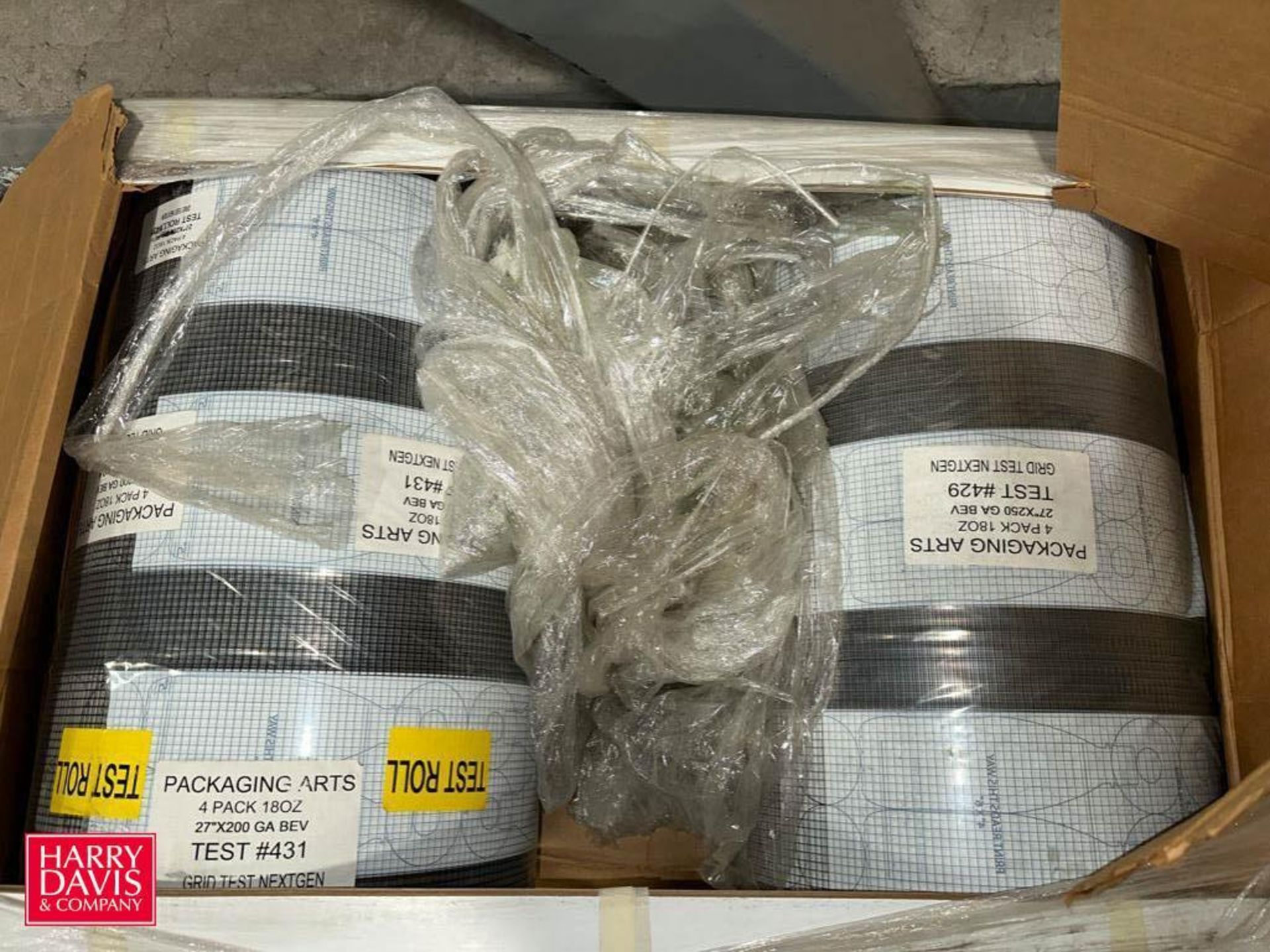 (2) Rolls: 18 oz Grid Test: 27” x 250’ and 27” x 200’, 4-Pack - Rigging Fee: $100