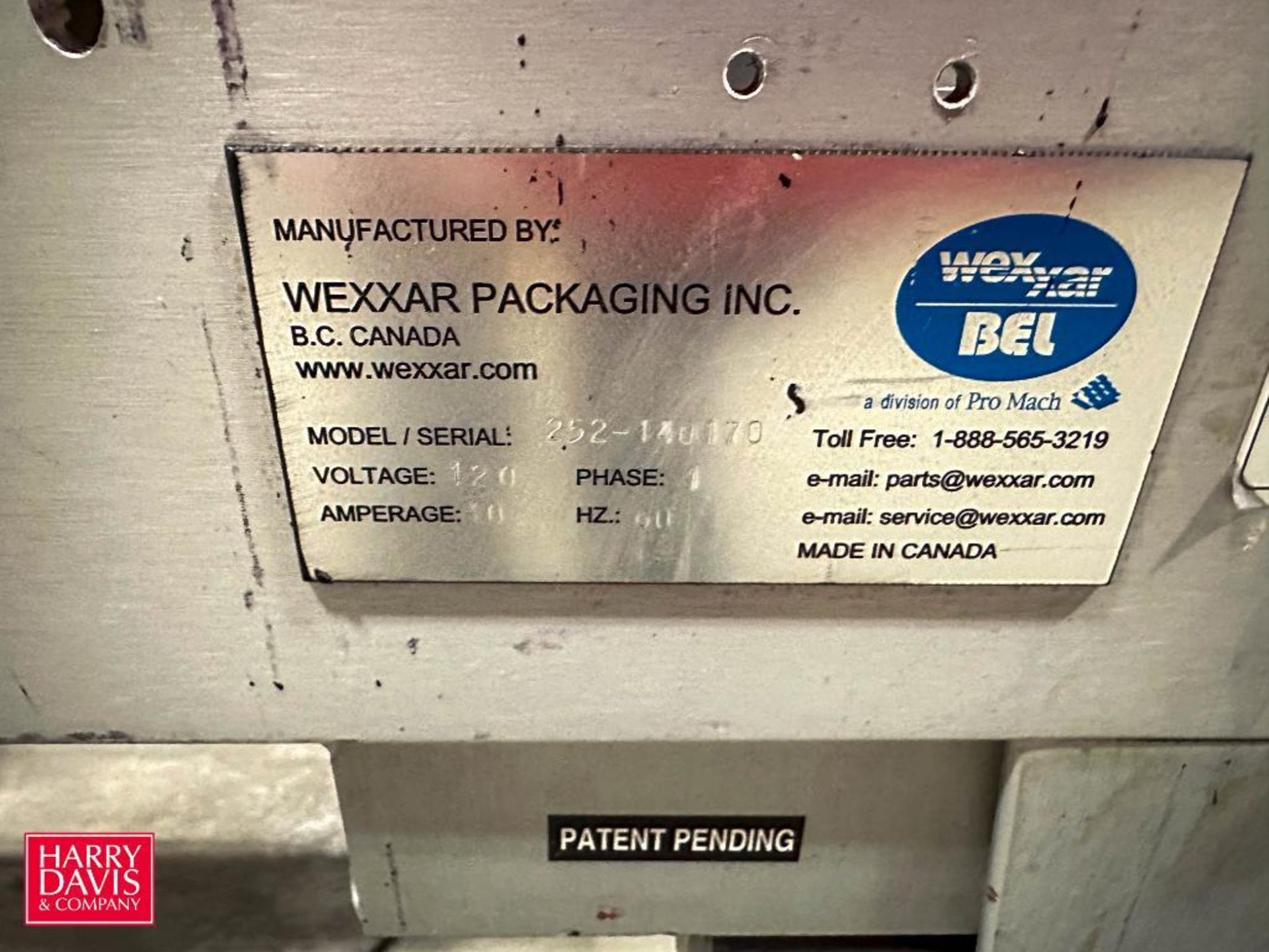 WEXXAR BEL Top and Bottom Case Sealer, Model: 252, S/N: 140170 - Rigging Fee: $100 - Image 2 of 2