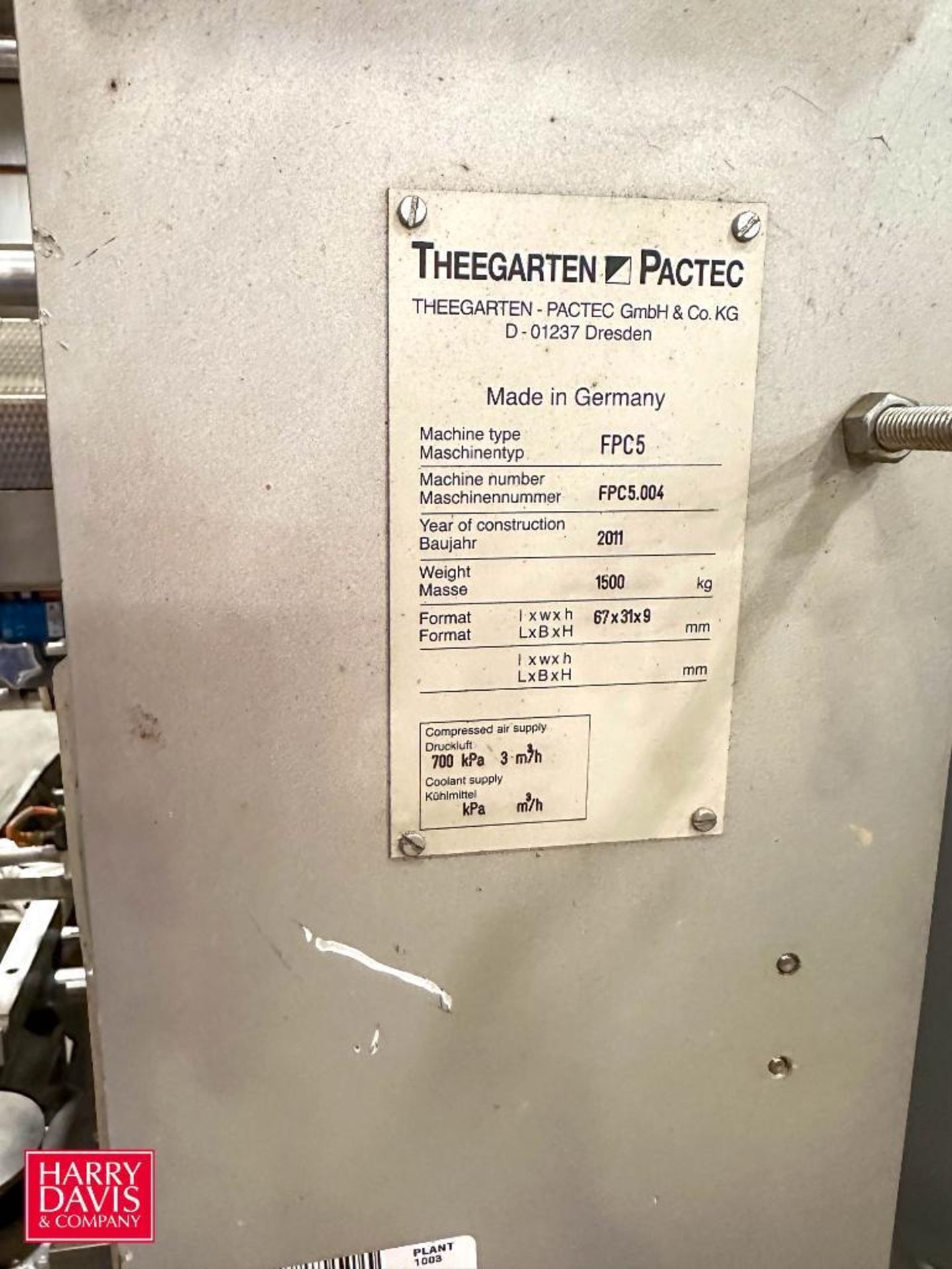 THEEGARTEN PACTEC Wrapper, Model: FPC5, S/N: FPC5004 with Vacuum Blower and Allen-Bradley PanelView - Image 4 of 4