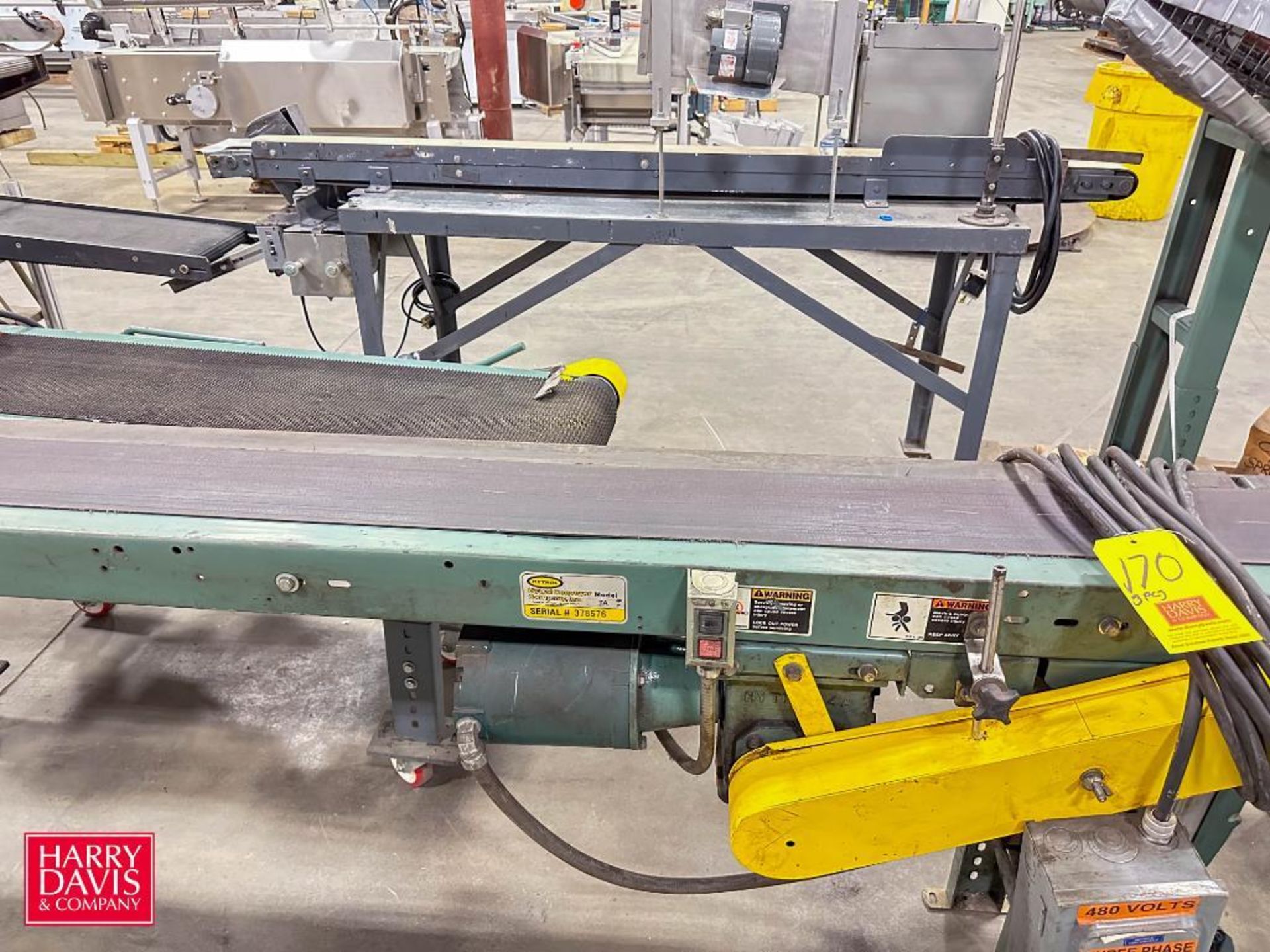 Hytrol and Other Power Belt Conveyors: up to 127" Length x 16" Width, (1) with Baldor
