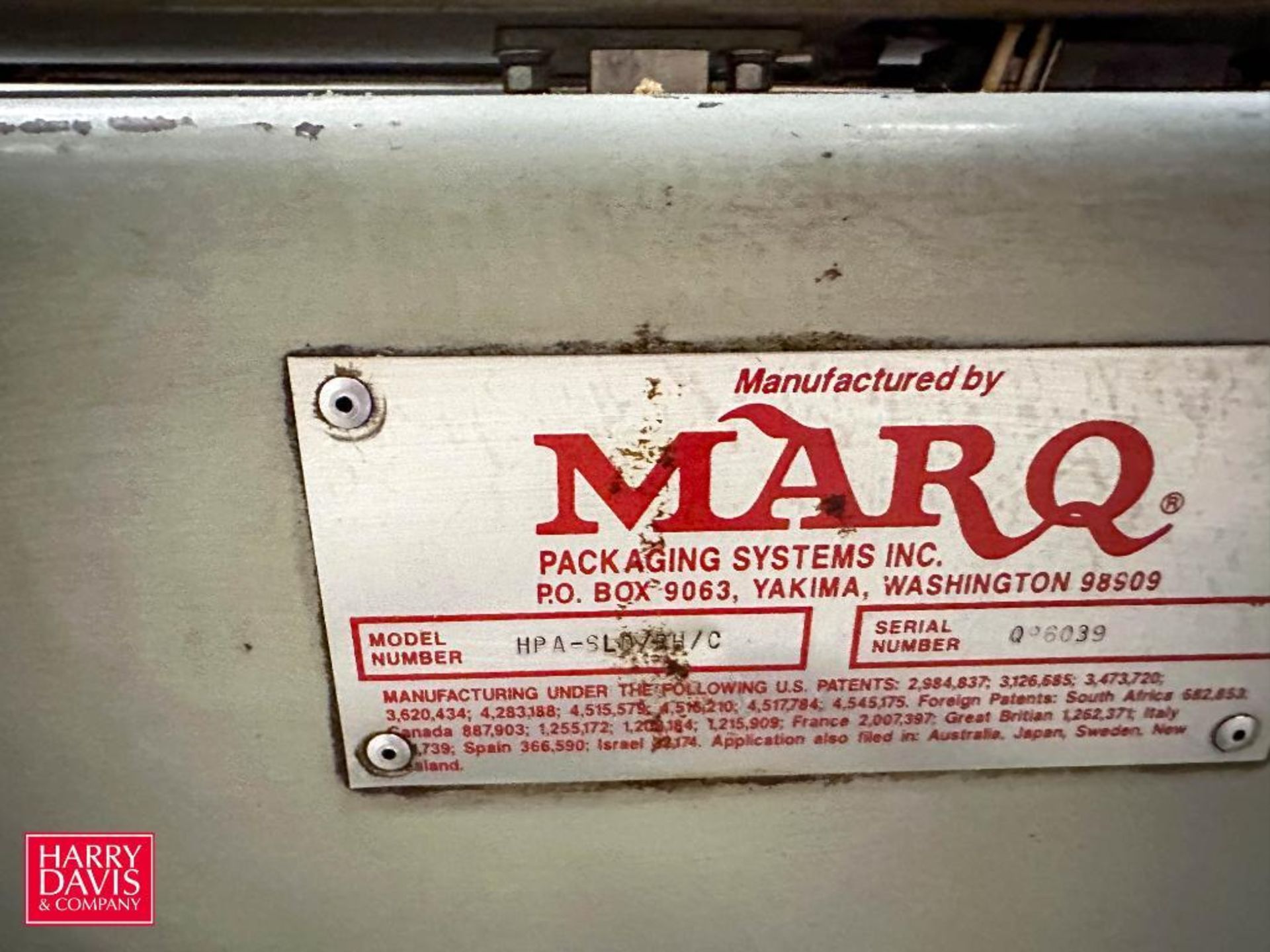 MARQ Top and Bottom Case Sealer, Model: HPA-SLO/RH/C, S/N: Q6039 - Rigging Fee: $300 - Bild 2 aus 2