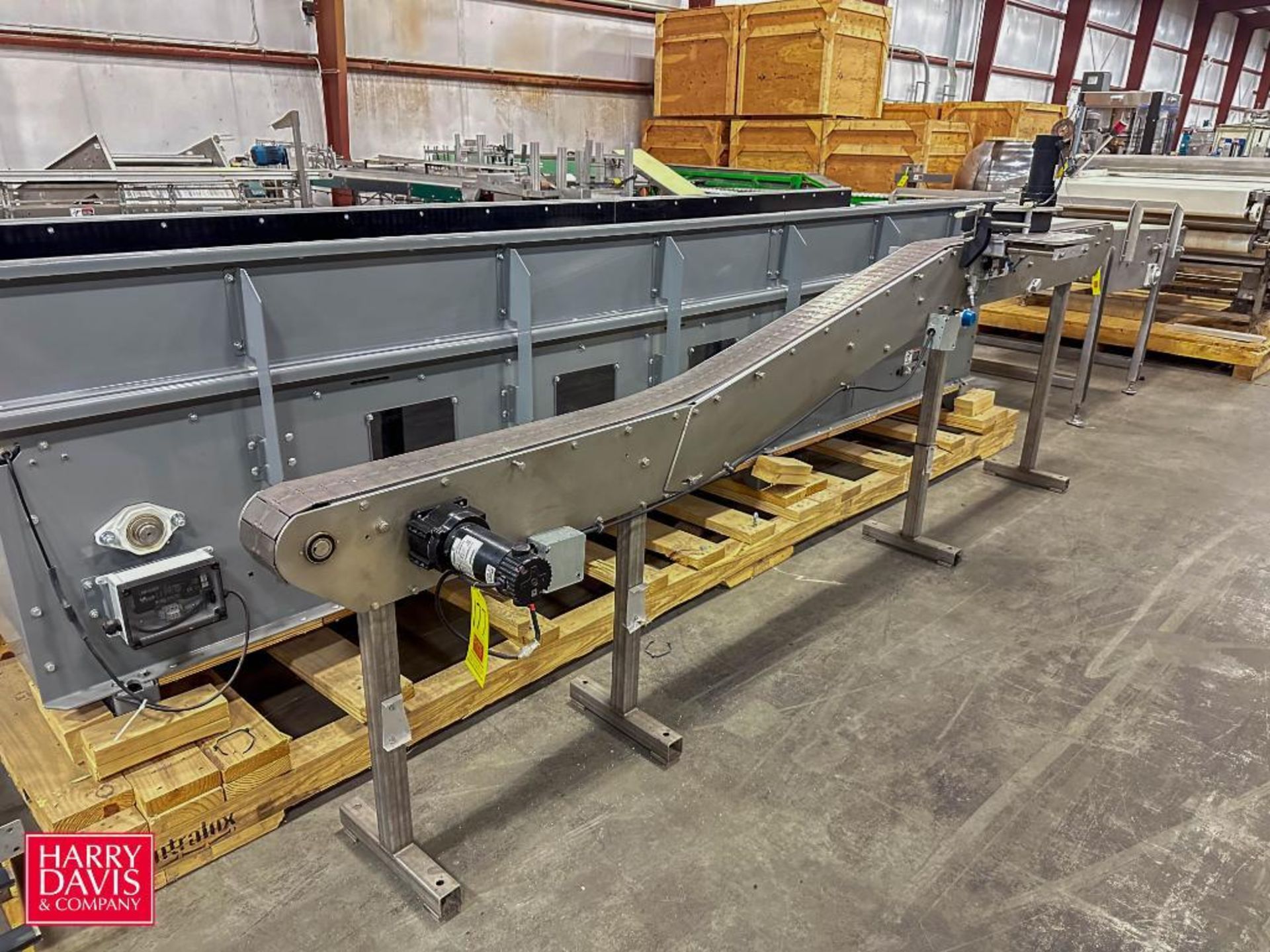 Product Conveyor: 144" Length x 5.5" Width with Plastic Table Top Chain and Drive