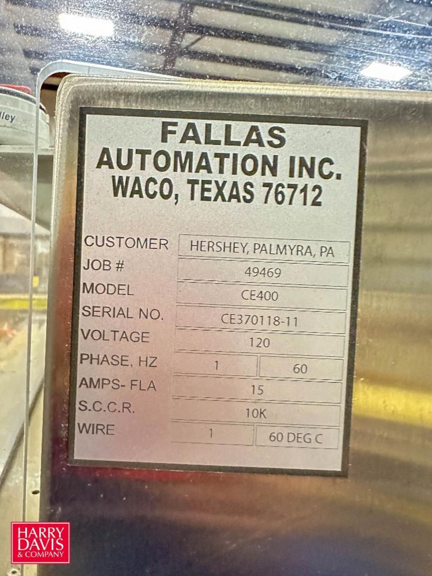 FALLAS S/S Case Erector, Model: CE400, S/N: CE370118-11 with Allen-Bradley MicroLogix PLC and - Image 4 of 4