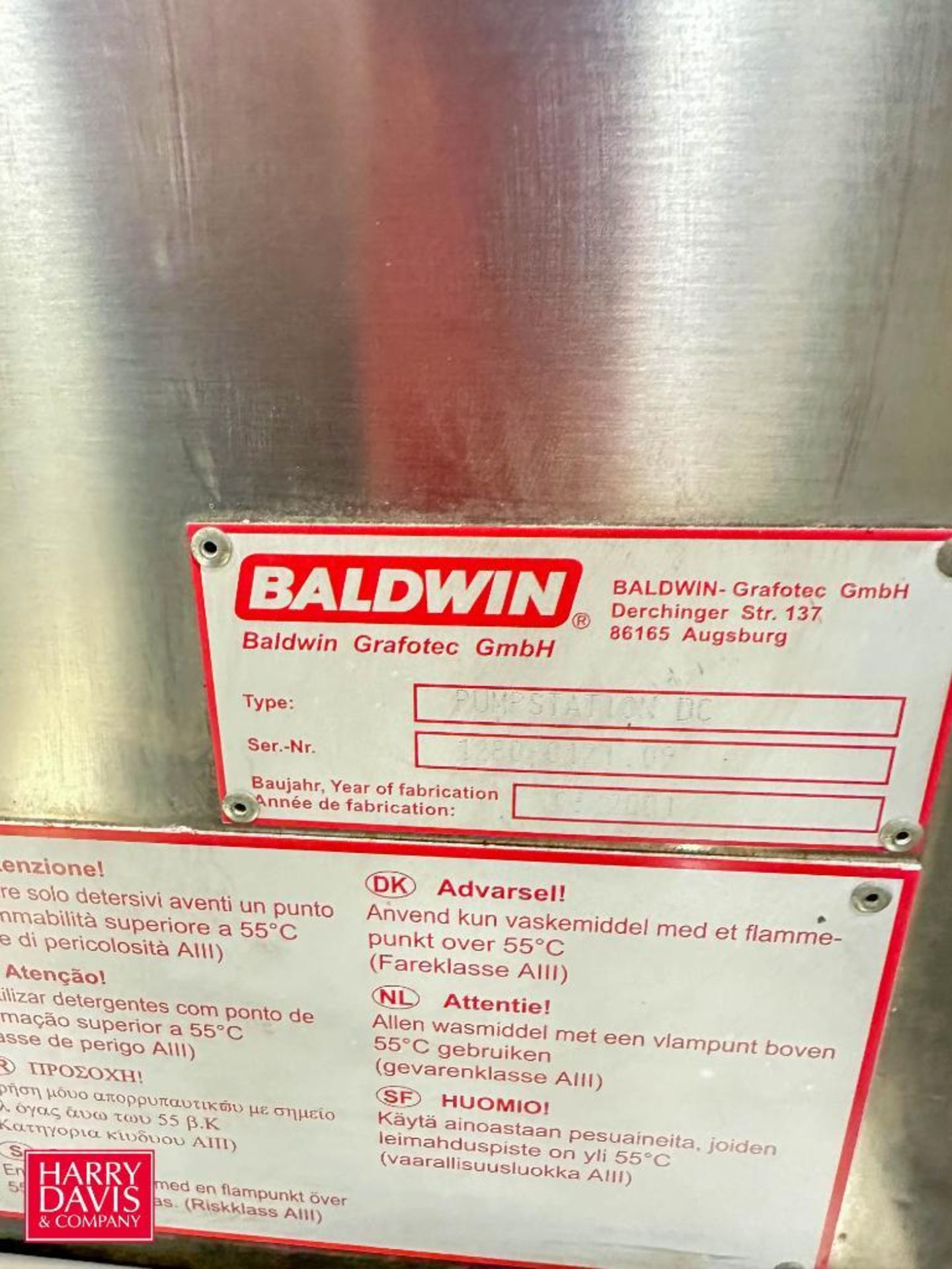 Baldwin S/S Salvert Distribution System, Model: Pump Station DC, S/N: 1280-0121.09 - Image 2 of 2