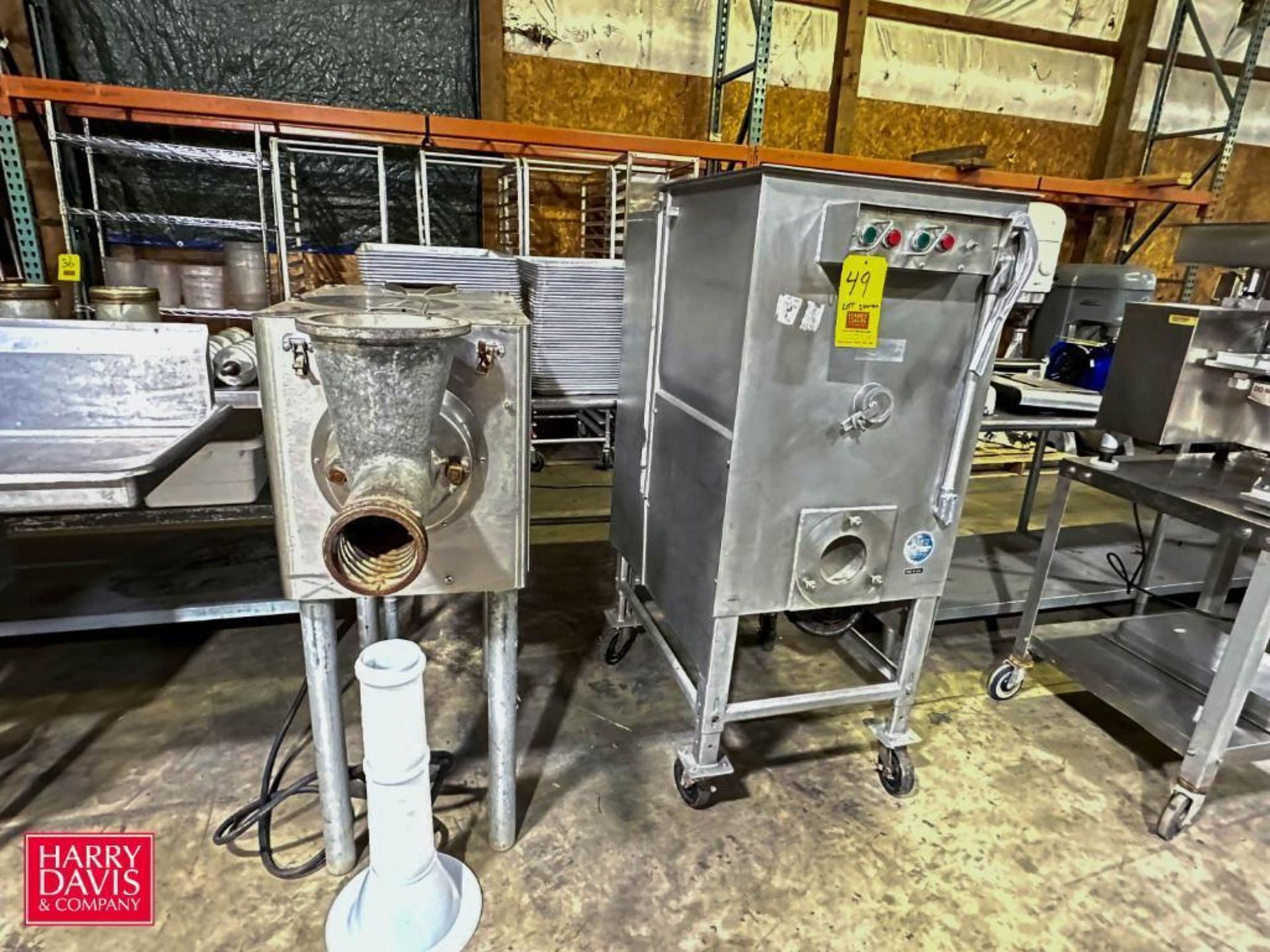 (2) Hobart and Biro S/S Grinders with Augers, Blades and Grind Plates - Rigging Fee: $300