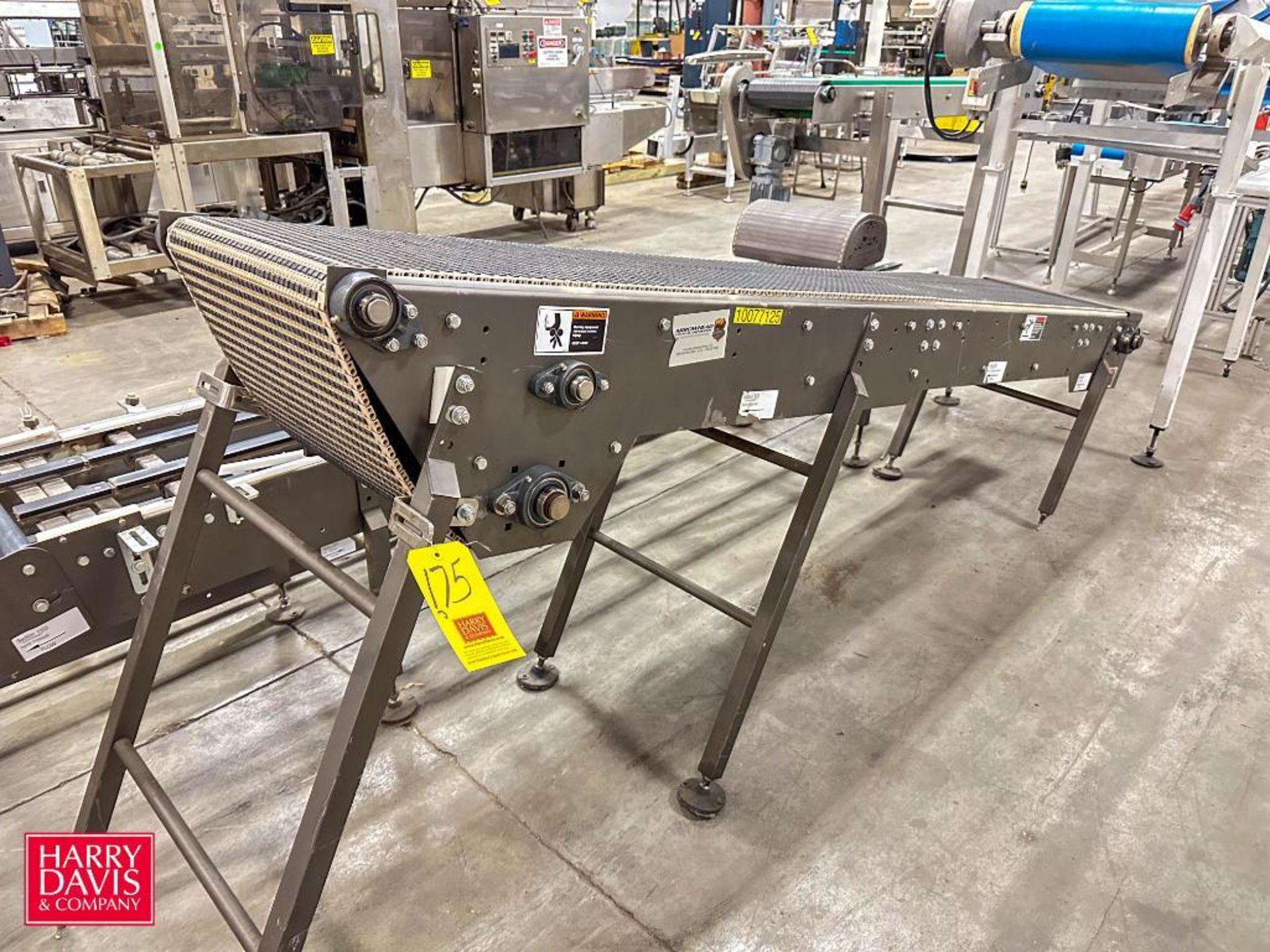 Sections: Arrow Head Product Conveyor: 106" Length x 19" Width with Drive - Rigging Fee: $200