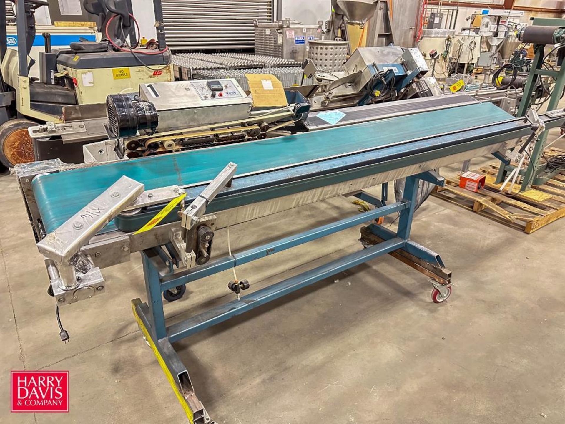 Portable Power Belt Conveyor: 115" Length x 20" Width with APM Belt Sealer - Rigging Fee: $100