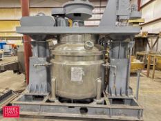 Apurva 1,200 Liter S/S Jacketed Planetary Mixer 25/20 HP 3000/1500 RPM Motor and Hydraulic Open and