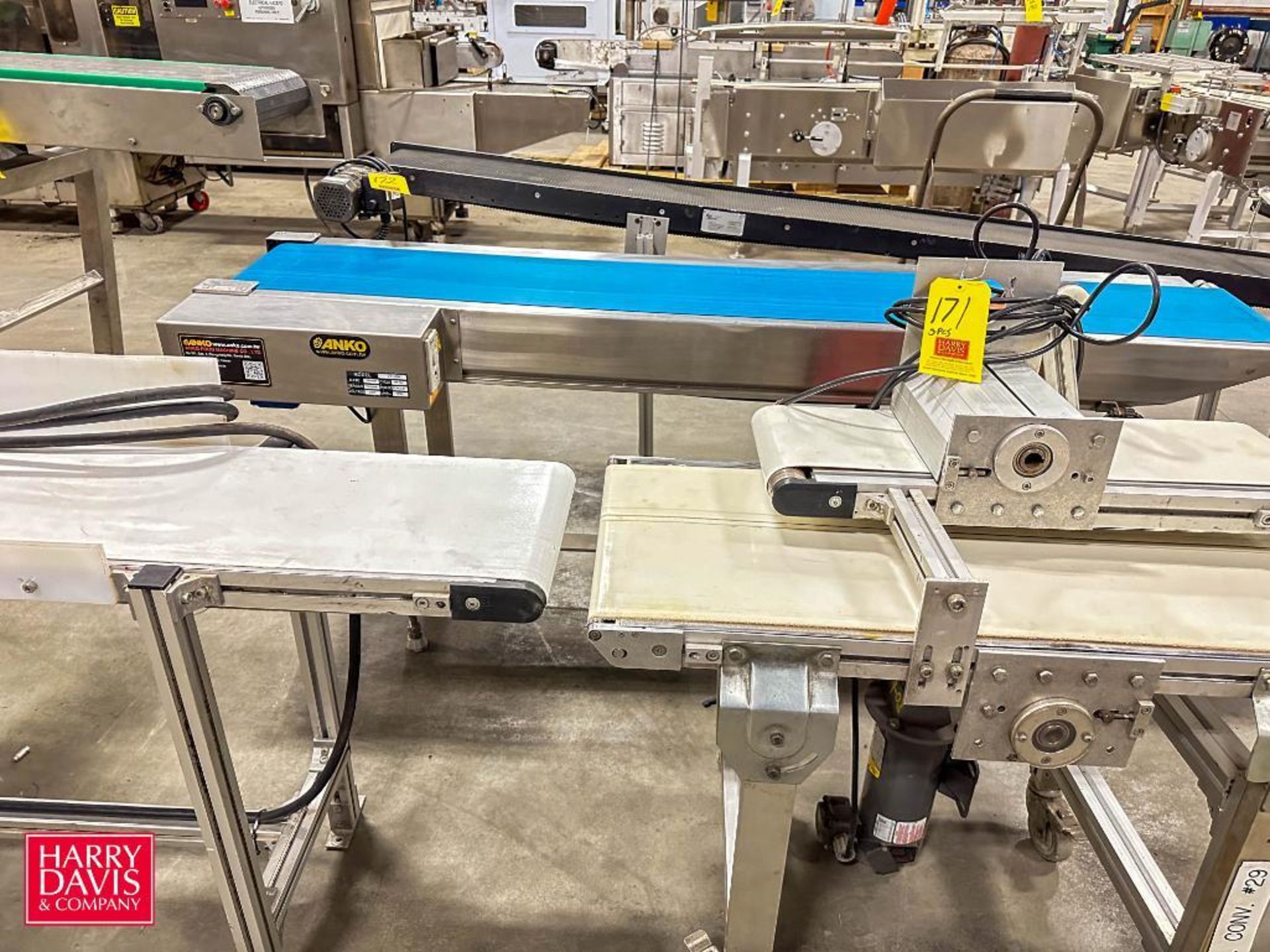 ANKO and Other S/S Frame Power Belt Conveyors: up to 80" Length x 18" Width - Rigging Fee: $200
