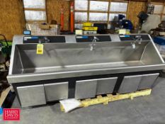 NEW STERIS Amsco Flermatic S/S Scrub Station with (3) Water Saver Faucets - Rigging Fee: $300