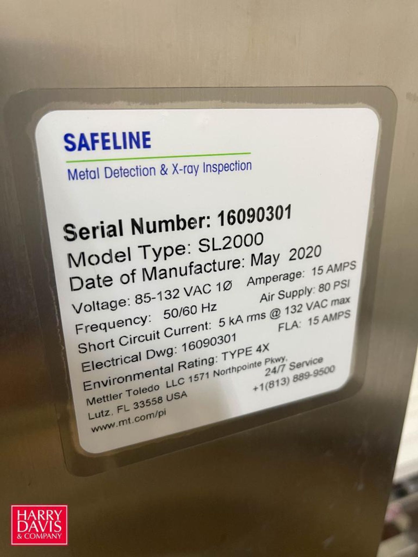 NEVER USED 2020 Safeline Metal Detector, Model: SL2000, S/N: 16090301 - Rigging Fee: $250 - Image 2 of 2