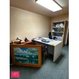 Desk, Chair, Lateral File Cabinet, Bookcase and Framed Print - Rigging Fee: $300