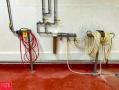 Dual Hot Water and Air Compressed Stations with (3) Hoses, (2) Nozzles, Filter and Valves - Rigging