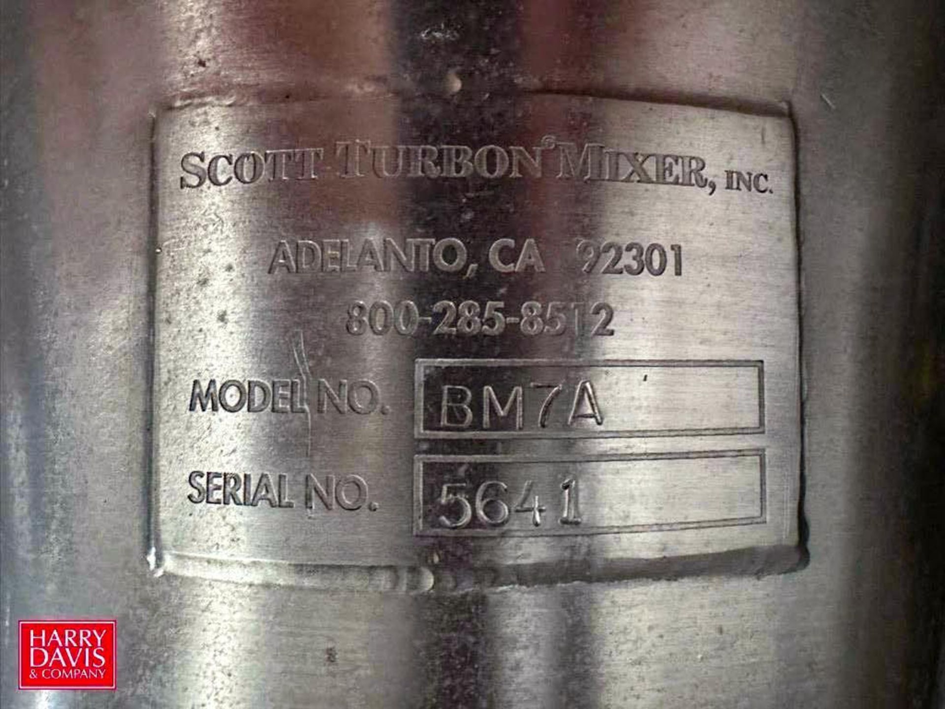 Scott Turbon 2,000 Gallon Dome-Top Dish-Bottom Vacuum Jacketed S/S Homogenizing Blend Tank, Model: 2 - Image 5 of 6