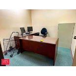 L-Shaped Desk, Chair and 4-Drawer File Cabinet - Rigging Fee: $400
