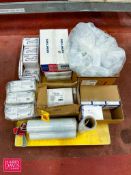 Assorted Poly Gloves, Stretch Wrap, Face Masks, 60 mL Syringes, Aprons, Trash Receptacles Liners, Pl