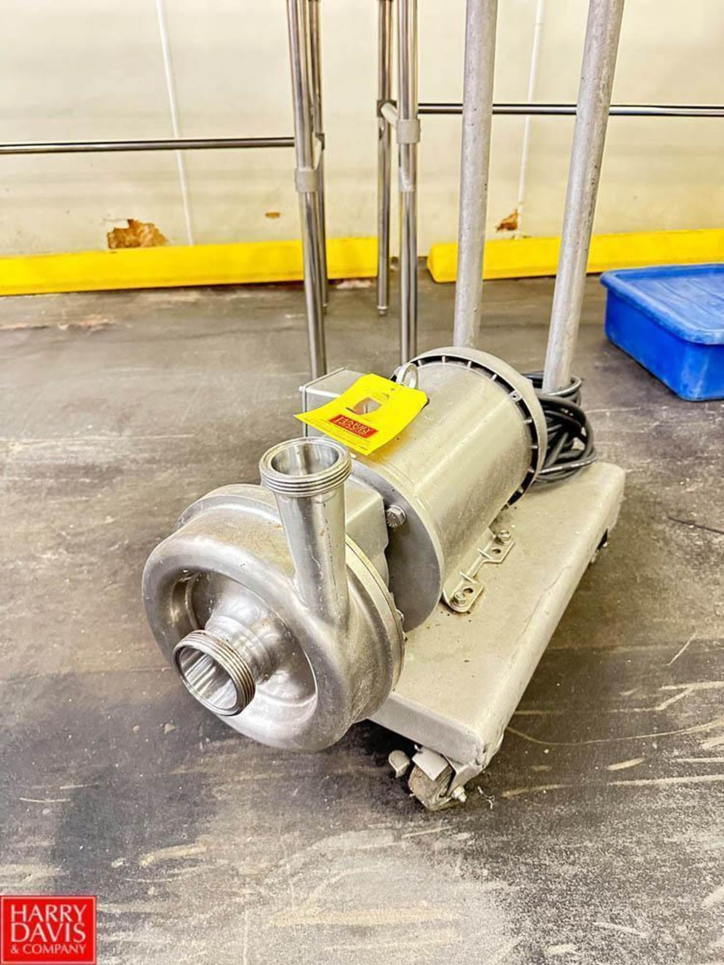 Centrifugal Pump with Leeson 5 HP S/S Clad Motor: Mounted on S/S Cart - Rigging Fee: $65