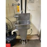 S/S Hand Sink with Foot Controls, Emergency Eye Wash Station and Paper Towel Dispenser