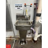 S/S Hand Sink with Foot Controls and Emergency Eye Wash Station - Rigging Fee: $100