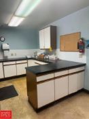 Lab Countertops with Drawers, Cabinets, Wall-Mounted Cabinet and S/S 2-Basin Sink - Rigging Fee: $75
