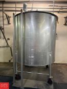 700 Gallon Portable S/S Tank with Vertical Agitation and Hinged Lid - Rigging Fee: $975