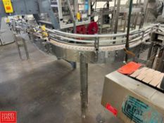 Nercon S/S Framed Product Conveyor: 28' x 4.5" with (2) 90° Turns, and Plastic Table Top Chain