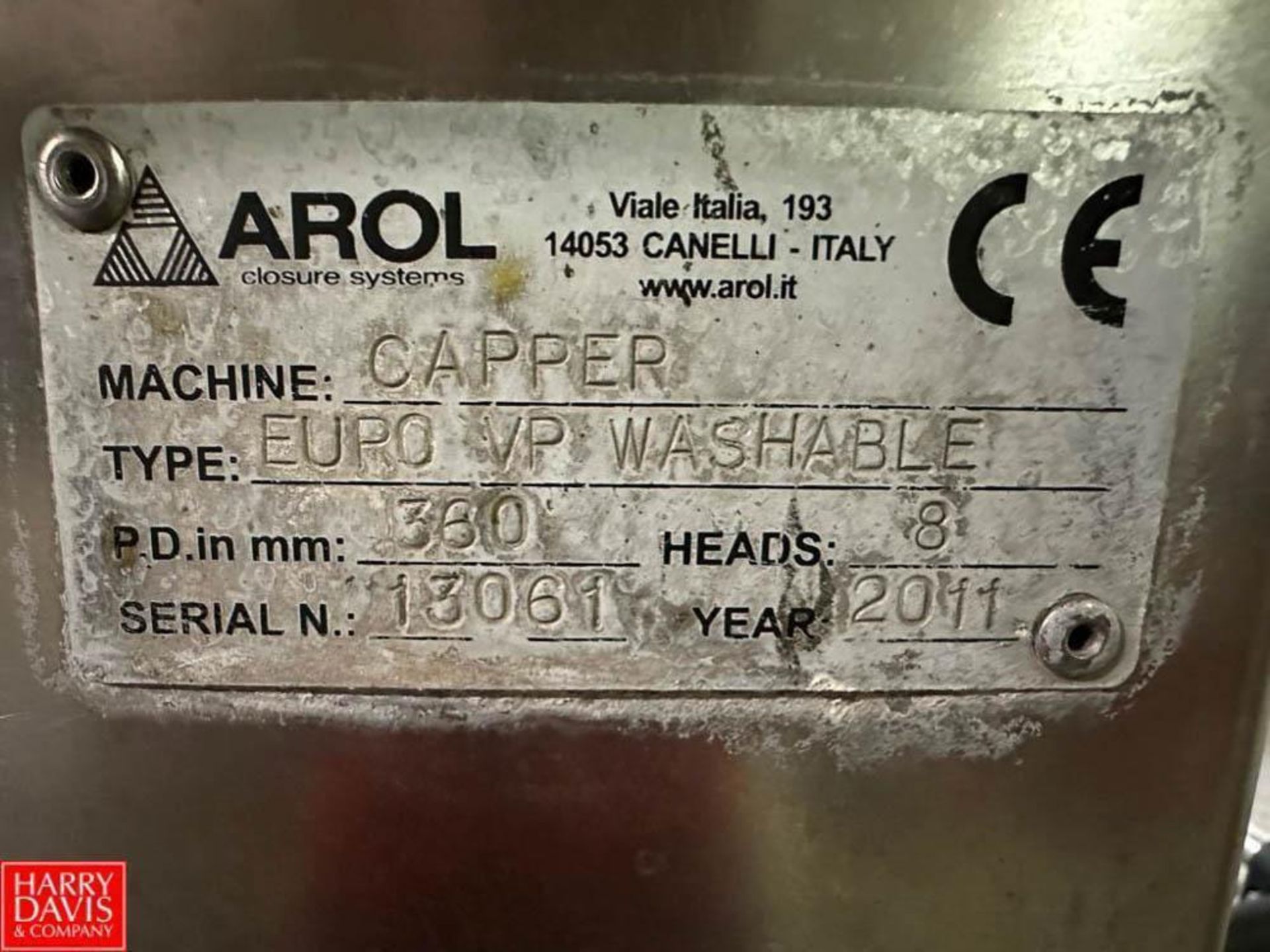 AROL 8-Head S/S Capper, Model: EURO VP WASHABLE, S/N: 13061 with Allen-Bradley CompactLogix L32E PLC - Image 6 of 8