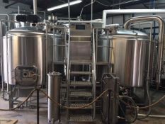 15 BBL Brewhouse System with Mash/Lauter Tun, Boil Kettle, Plate Heat Exchanger, Associated Pumps
