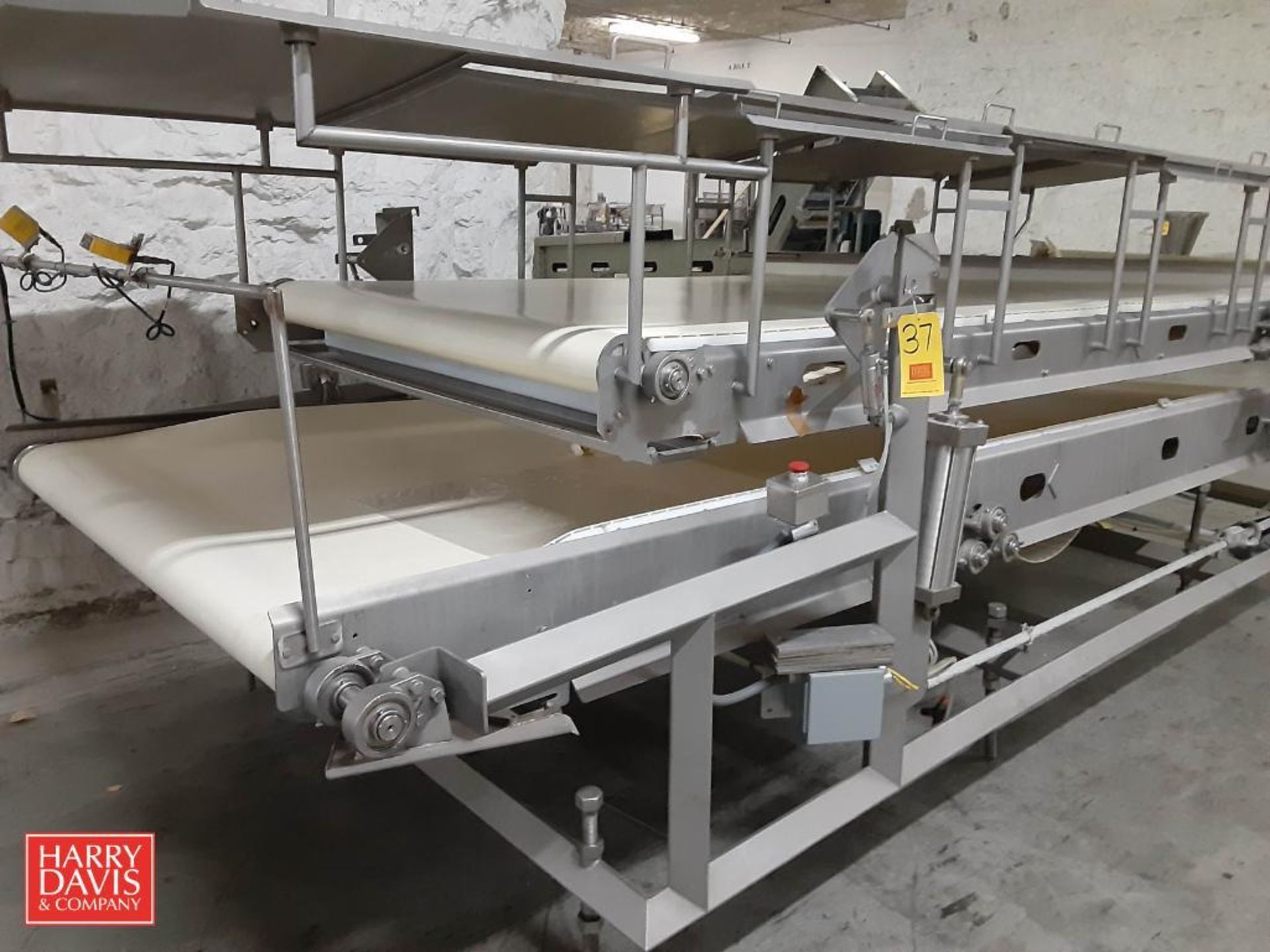 S/S Dual Level Powered Belt Conveyor with Pneumatic Height/Leveling Capability, S/S Top Drip Shield - Image 2 of 4