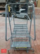 Portable Safety Stairs: 46" Length x 24" Width x 20" Height with Handrail, Locking Brakes and