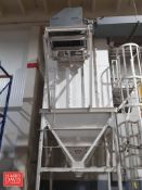 Vertical Dust Collection System with Side Mounted Vibrator, Fire Suppression Manifold, Top Mounted